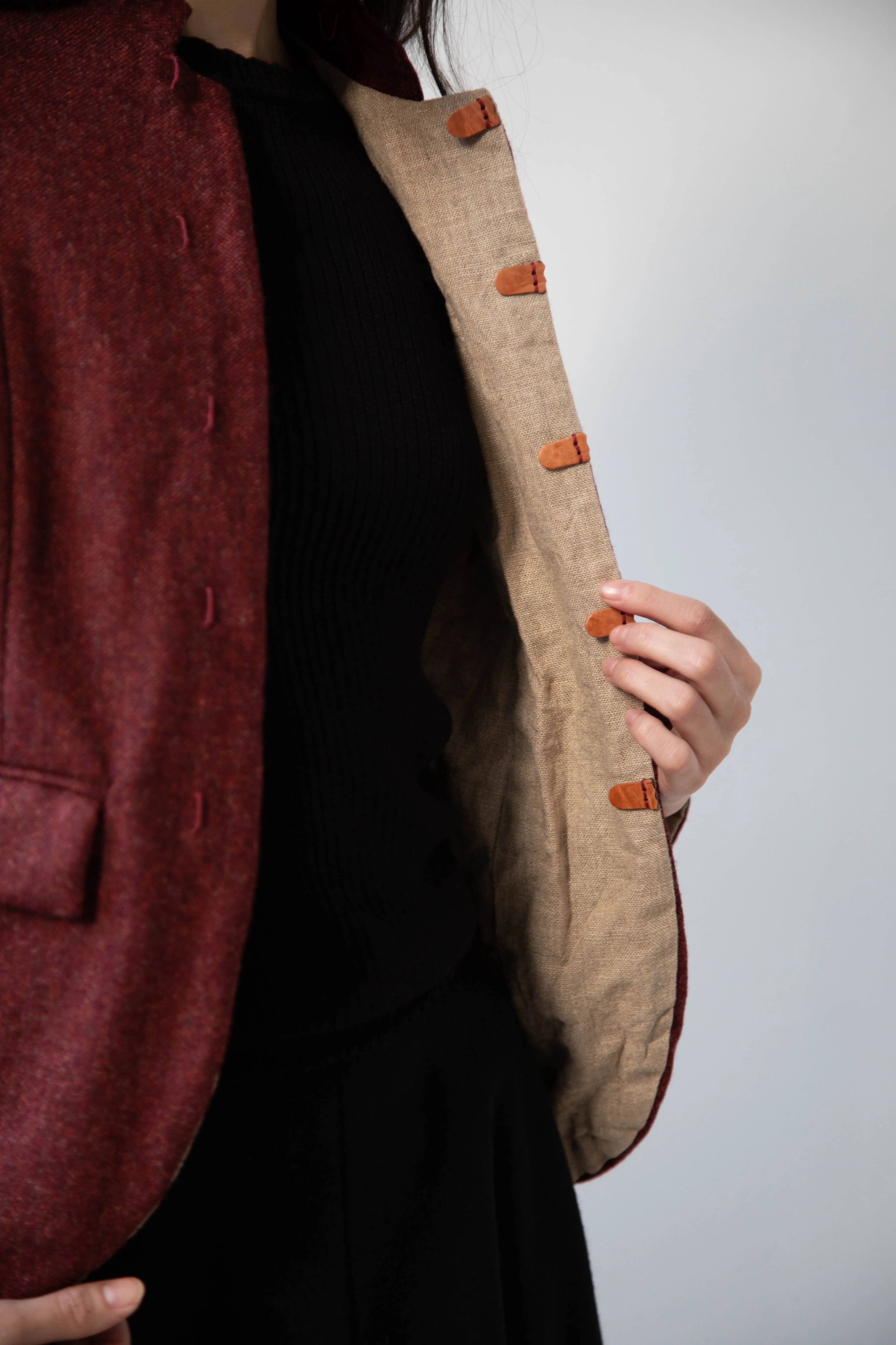 Risa Nakamura | Jacket V in Bordeaux