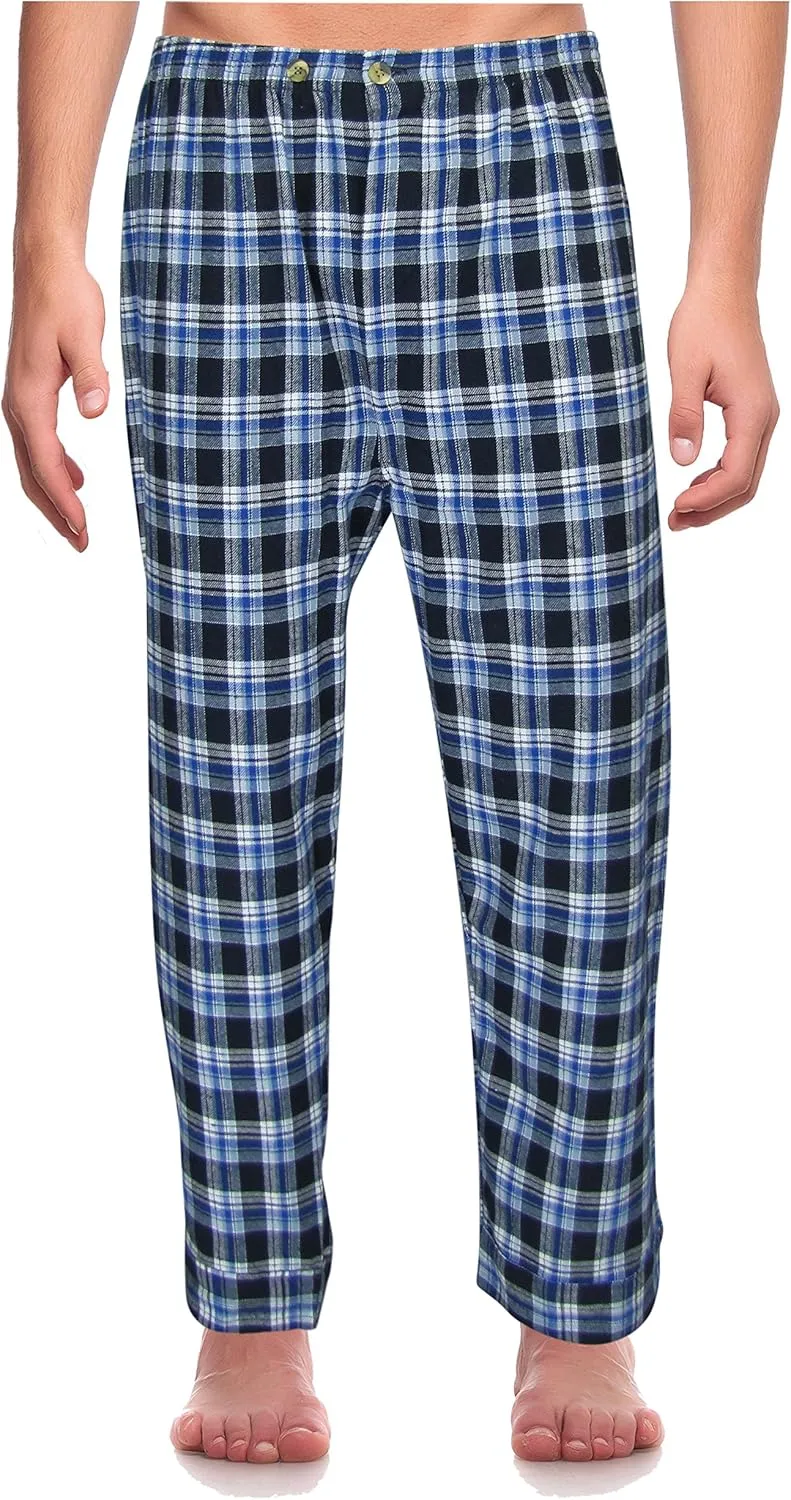 RK Classical Sleepwear Mens 100% Cotton Flannel Pajama Set,