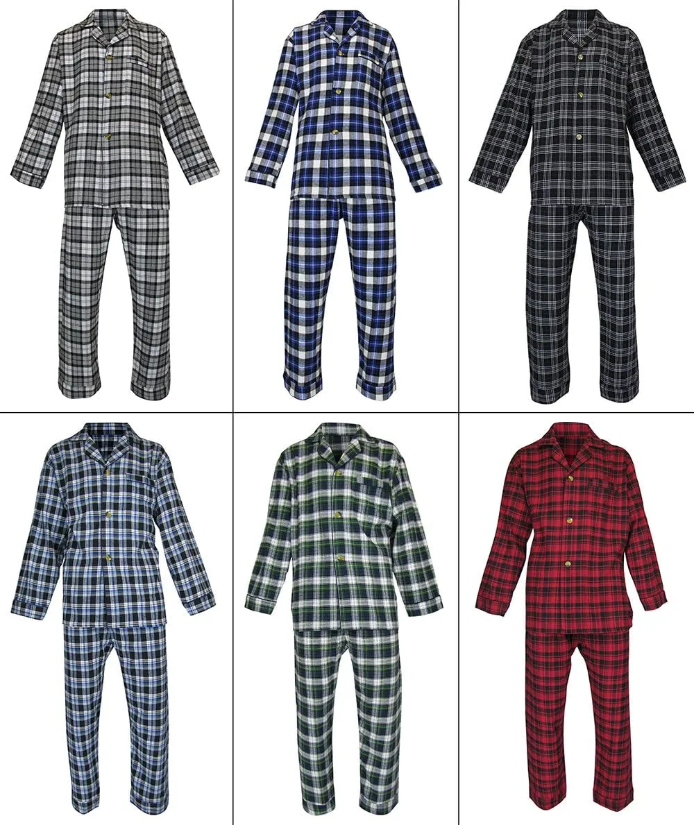 RK Classical Sleepwear Mens 100% Cotton Flannel Pajama Set,