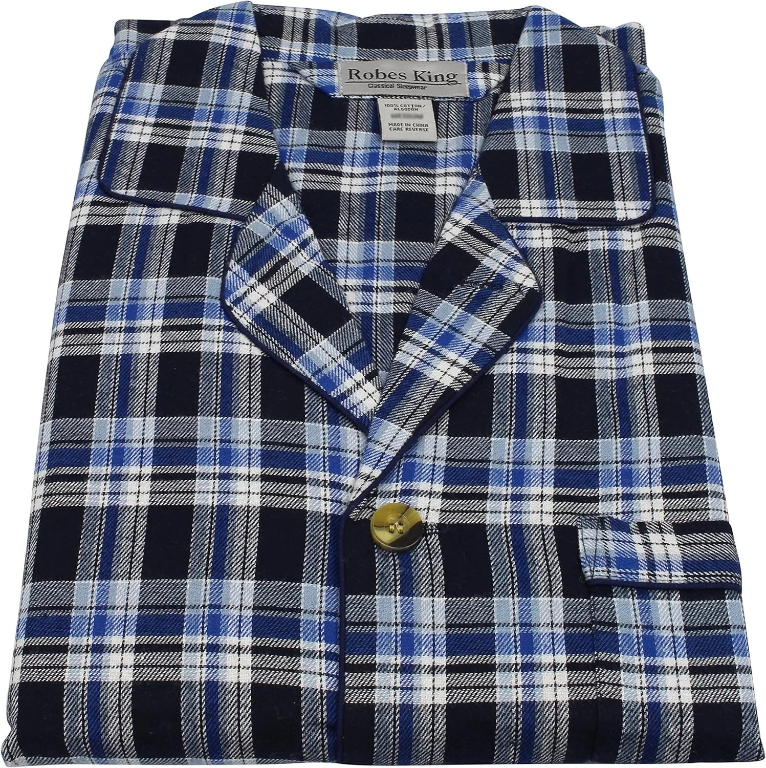 RK Classical Sleepwear Mens 100% Cotton Flannel Pajama Set,