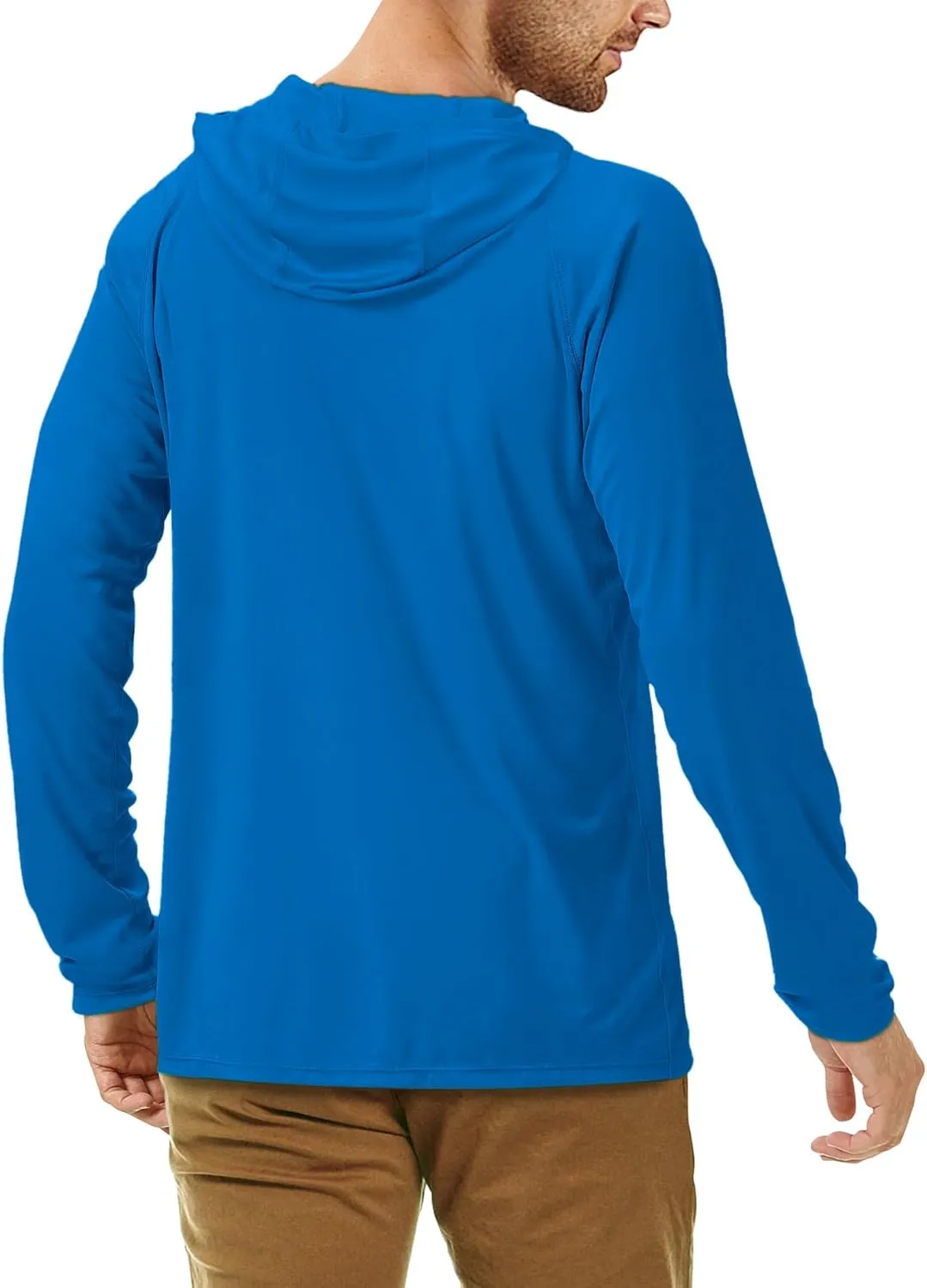 Roadbox UPF 50  Fishing Shirts for Men, Long Sleeve UV Sun Protection Hoodie, Outdoor Hiking Running Swimming Rash Guard