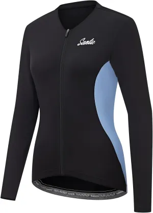Santic Cycling Jersey Women's Long Sleeve Tops Bike Shirts Bicycle Jacket with Pockets