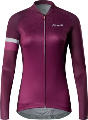 Santic Cycling Jersey Women's Long Sleeve Tops Bike Shirts Bicycle Jacket with Pockets