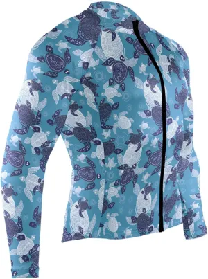 Sea Turtles Men's Cycling Jersey Moisture Wicking and Breathable Quick Dry with 3 Rear Pockets