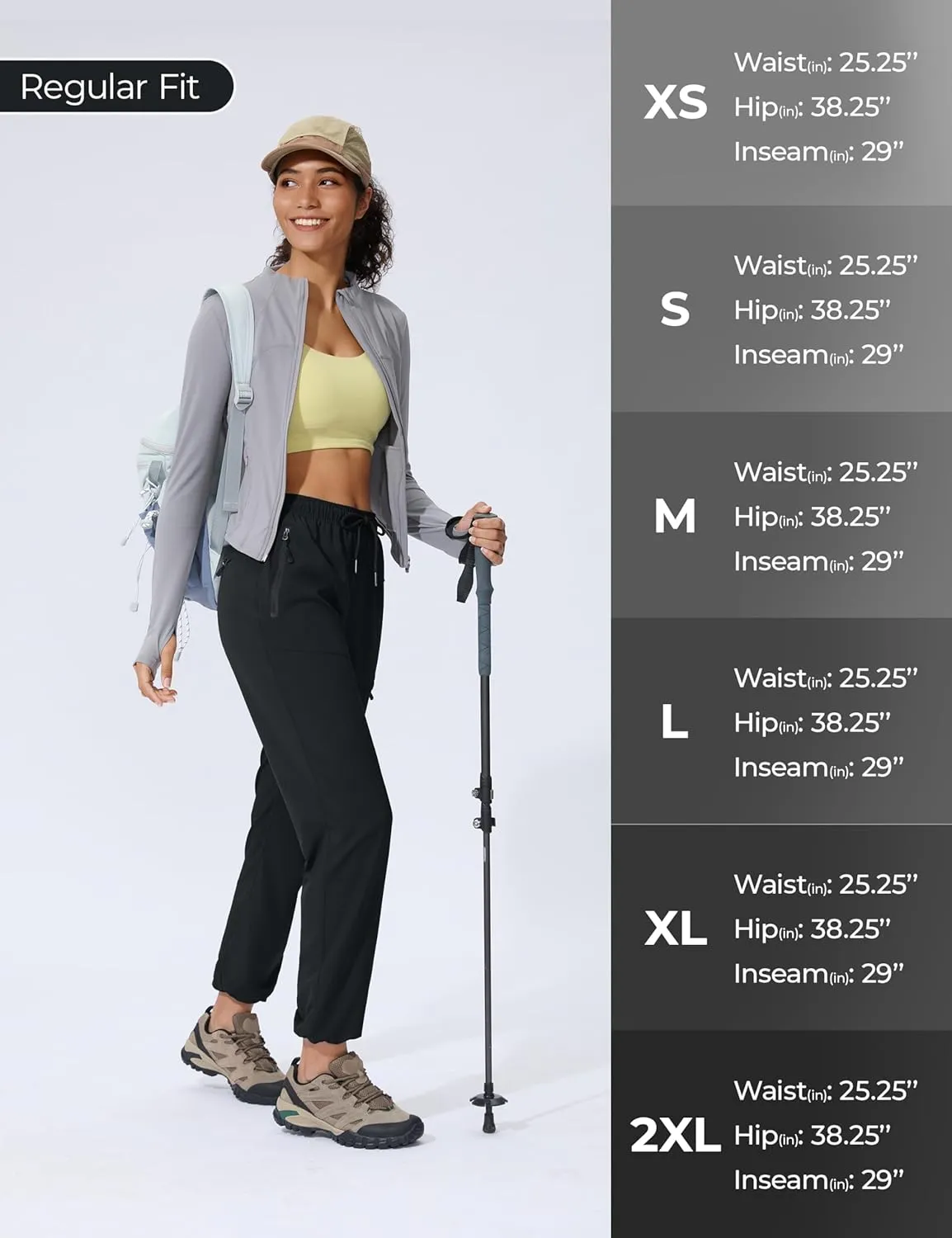 Seamaid Women's Hiking Pants Quick Dry Lightweight Travel Pants with Zipper Pockets Water Resistant for Outdoor Camping