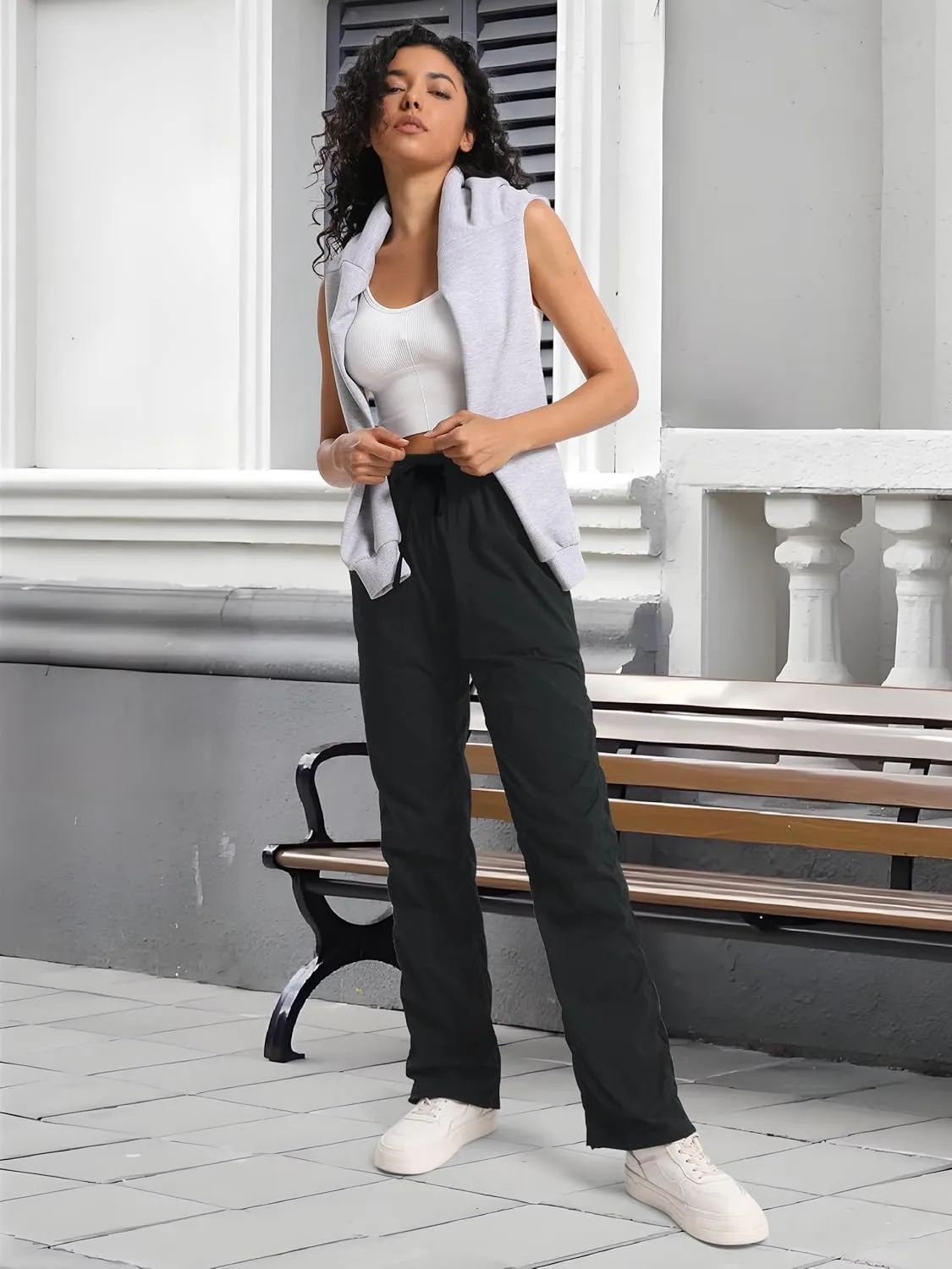 SEVEGO Women's 30"/32"/34"/36" Tall Inseam Lightweight Dance Studio Pants Ruched Workout Athletic Casual Pants