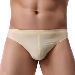 Sexy Men Ice Silk Underwear Seamless Bikini Pants Breathable Thin Men's Briefs U Convex Pouch Panties