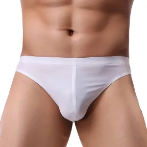 Sexy Men Ice Silk Underwear Seamless Bikini Pants Breathable Thin Men's Briefs U Convex Pouch Panties