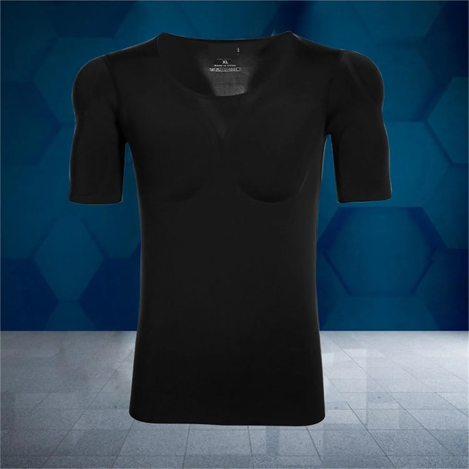 Shape Shirt Body Shaper Fake Muscle Enhancers ABS Invisible Pads Top Chest Shirts Soft Protection Fitness Muscular Undershirt