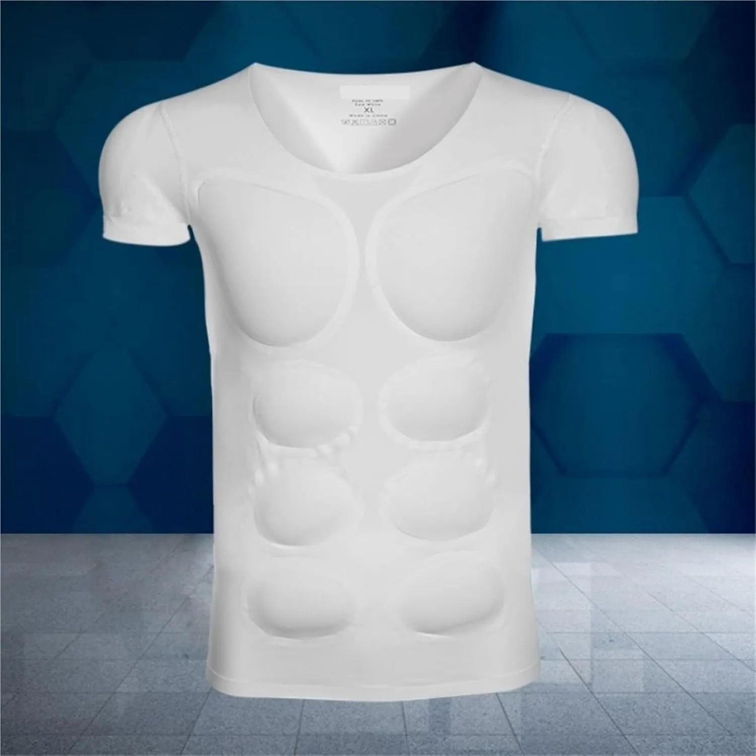 Shape Shirt Body Shaper Fake Muscle Enhancers ABS Invisible Pads Top Chest Shirts Soft Protection Fitness Muscular Undershirt