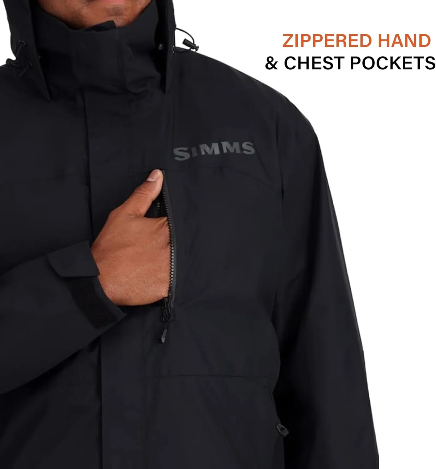 Simms Men's Challenger Waterproof Fishing Rain Coat, Angler's Essential for Wet Weather, Durable and Breathable Design