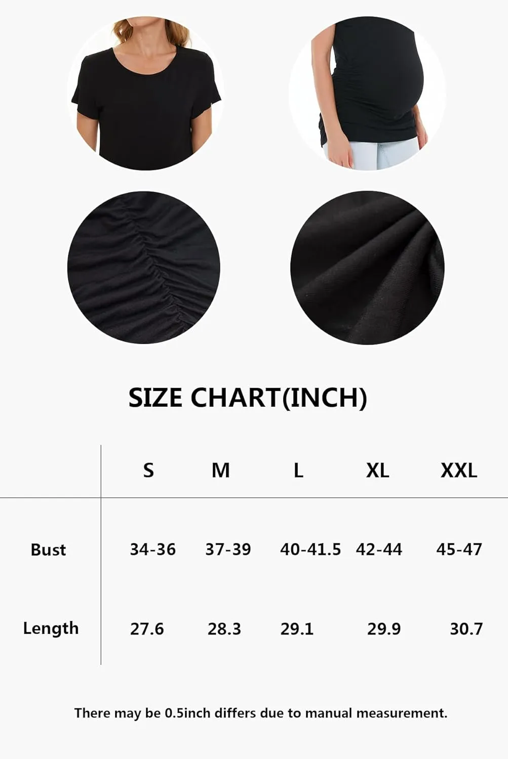 Smallshow Women's 4 Pack Maternity Shirts Short Sleeve Pregnancy Tops Clothes
