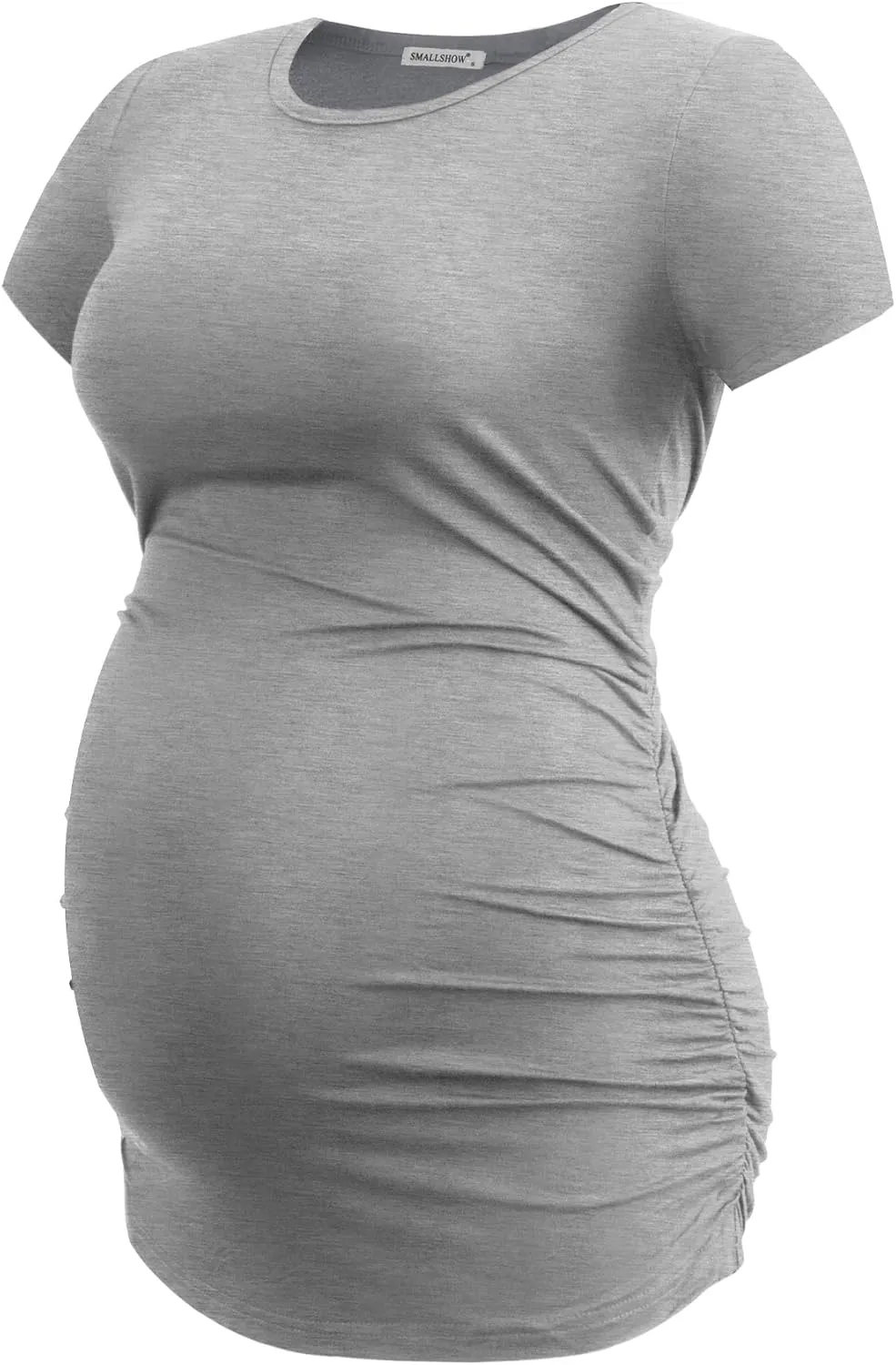 Smallshow Women's 4 Pack Maternity Shirts Short Sleeve Pregnancy Tops Clothes