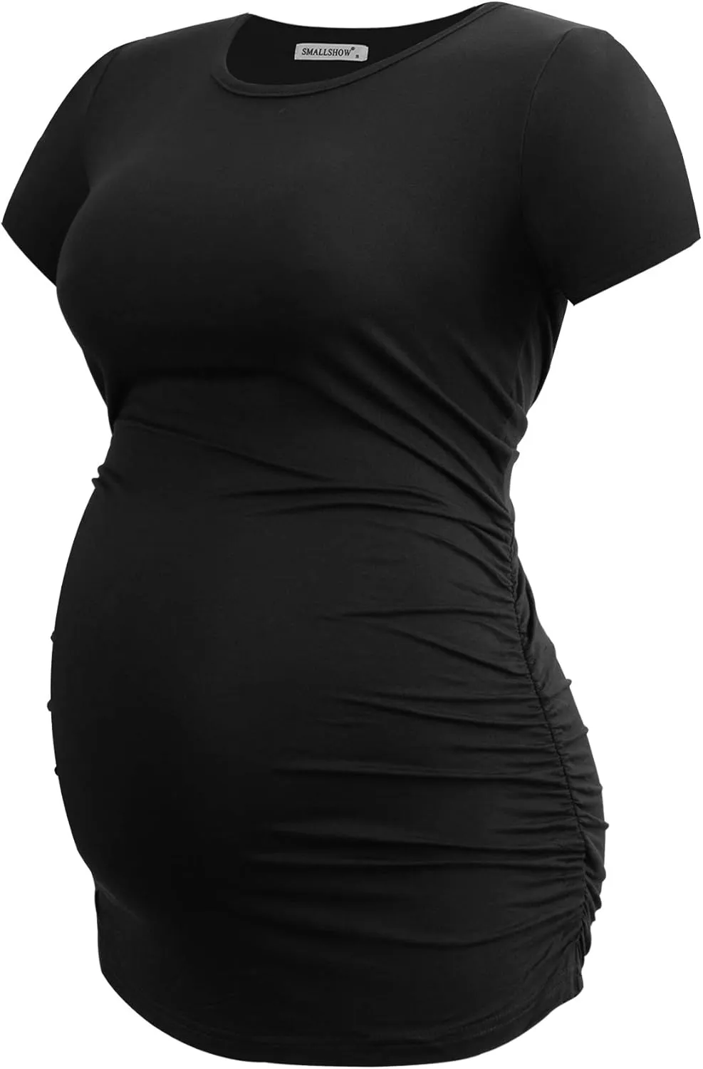 Smallshow Women's 4 Pack Maternity Shirts Short Sleeve Pregnancy Tops Clothes