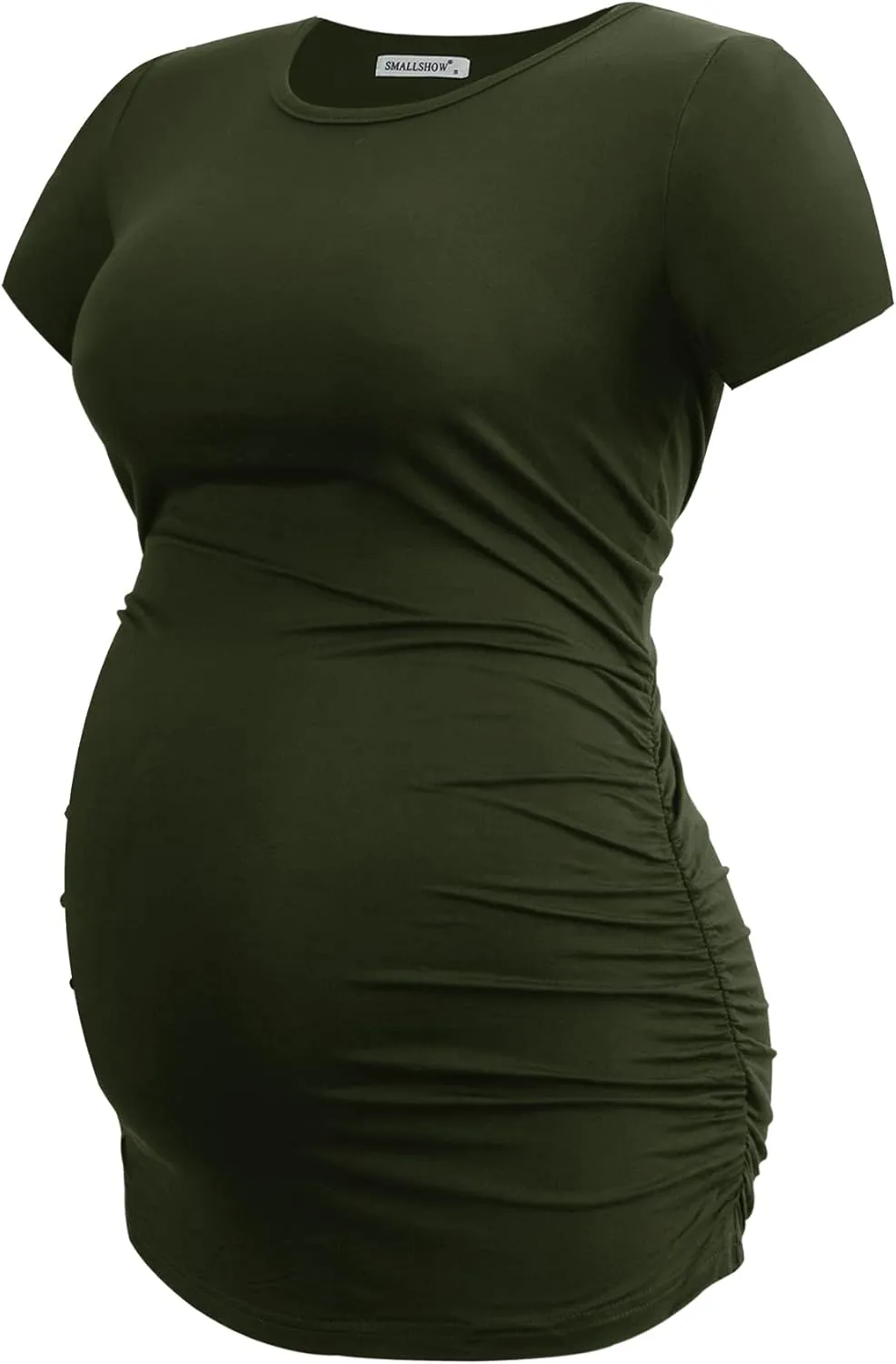 Smallshow Women's 4 Pack Maternity Shirts Short Sleeve Pregnancy Tops Clothes