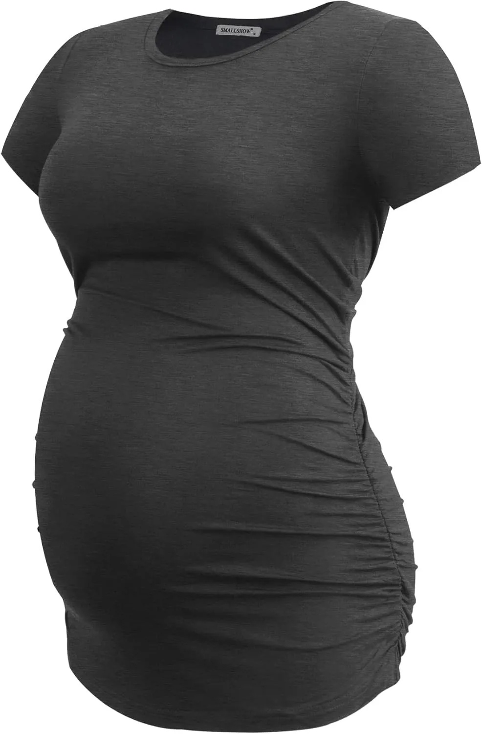 Smallshow Women's 4 Pack Maternity Shirts Short Sleeve Pregnancy Tops Clothes