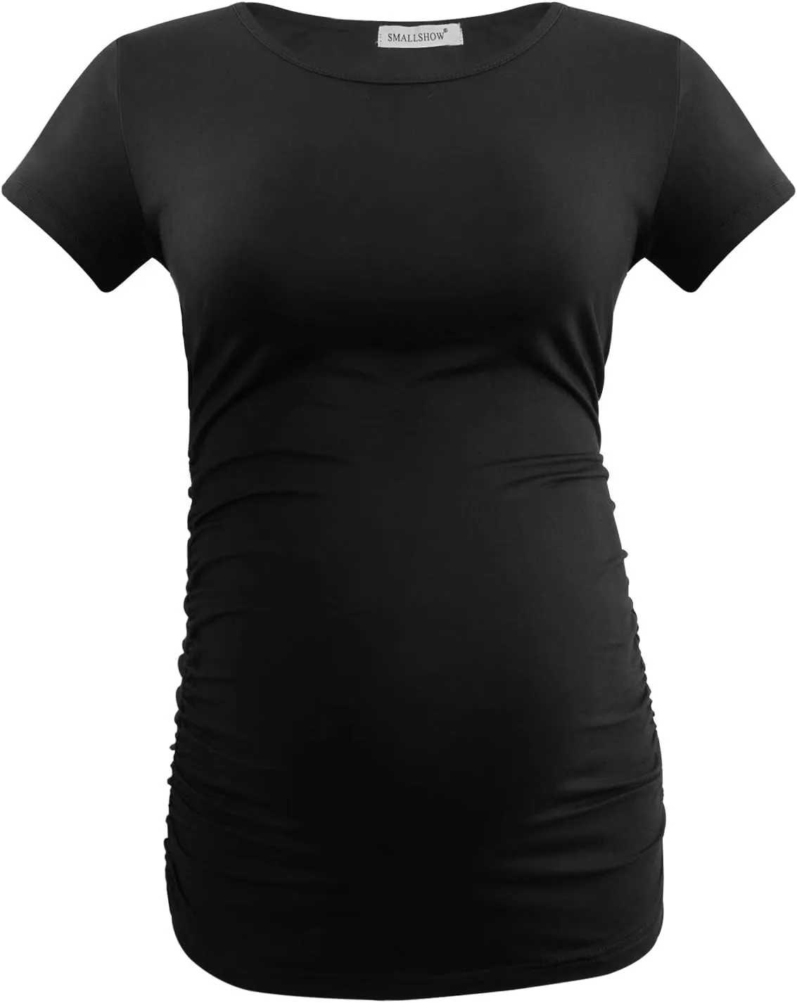 Smallshow Women's 4 Pack Maternity Shirts Short Sleeve Pregnancy Tops Clothes