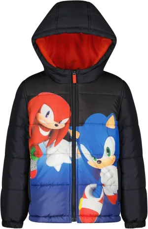 Sonic the Hedgehog Boys Heavyweight Puffer Hooded Bubble Jacket Winter Coat