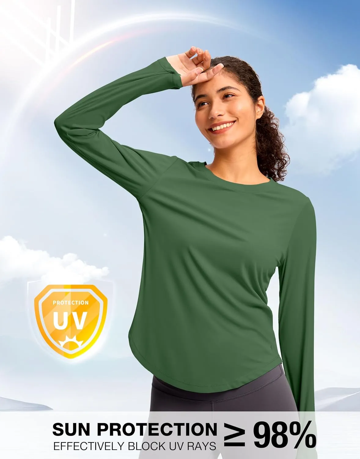 Soothfeel Women's UPF 50  Sun Shirts Long Sleeve SPF UV Protection Rash Guard Lightweight Quick Dry Hiking Workout Tops