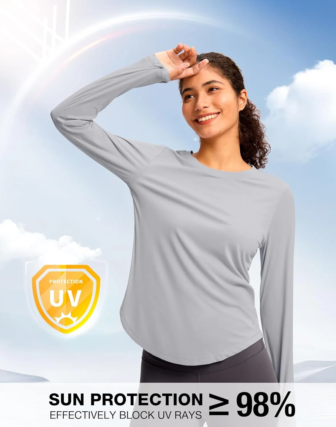 Soothfeel Women's UPF 50  Sun Shirts Long Sleeve SPF UV Protection Rash Guard Lightweight Quick Dry Hiking Workout Tops