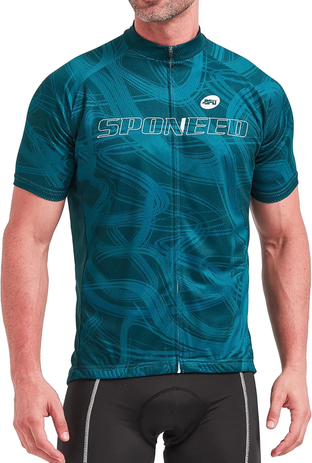 sponeed Men's Cycling Jerseys Tops Biking Shirts Short Sleeve Bike Clothing Full Zipper Bicycle Jacket with Pockets