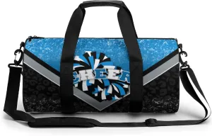 Sports Duffel for Cheerleaders, Cheer Bag for Women, Travel Duffle Bag, Weekender Bag, Cheerleading Gym Bag (Blue&Black)