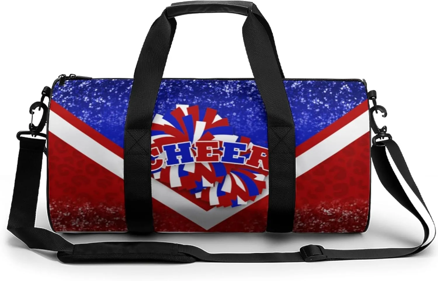 Sports Duffel for Cheerleaders, Cheer Bag for Women, Travel Duffle Bag, Weekender Bag, Cheerleading Gym Bag (Blue&Red)