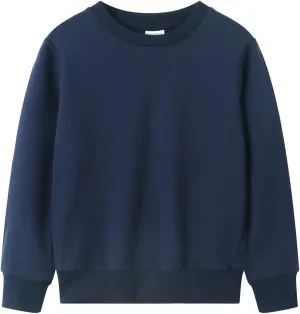 Spring&Gege Youth Basic Sport Crewneck Pullover Sweatshirts for Children3-14 Years