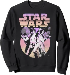 Star Wars Retro Gradient Group Poster Sweatshirt