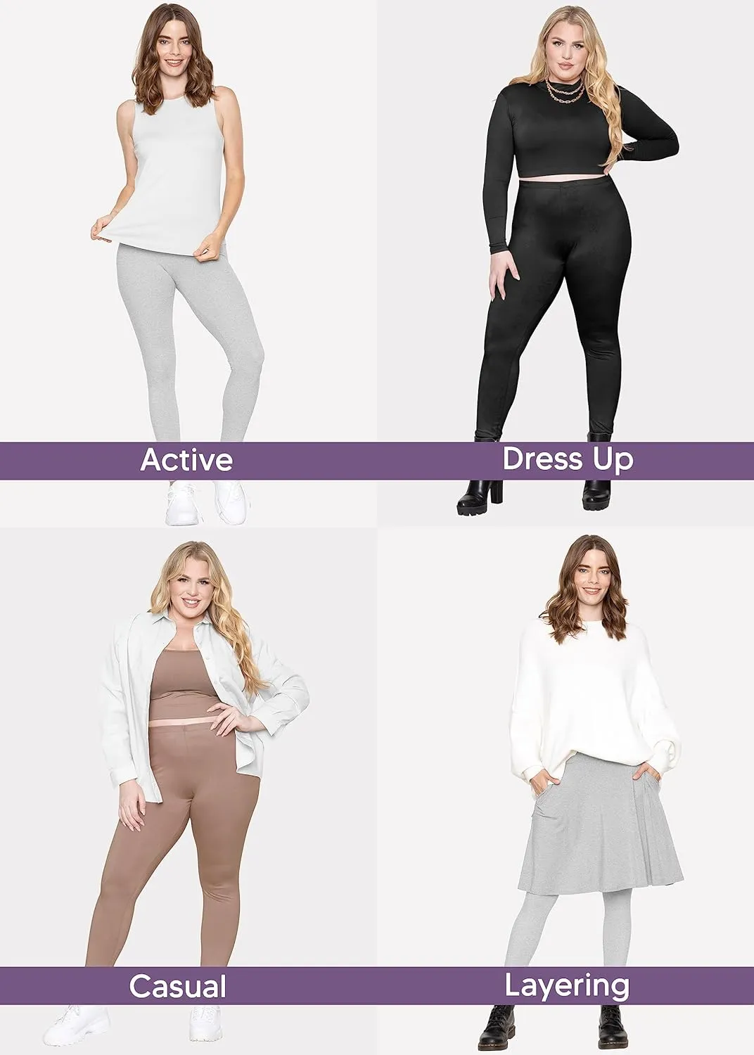 STRETCH IS COMFORT Women's and Plus Size Oh So Soft Knee & Full Length Leggings | Lots of Prints | Adult Sizes S-7X
