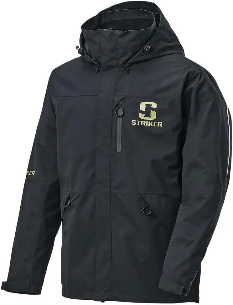 Striker Men's Vortex Durable Breathable Waterproof Outdoor Fishing Rain Jacket with Adjustable Hood & Reflective Elements