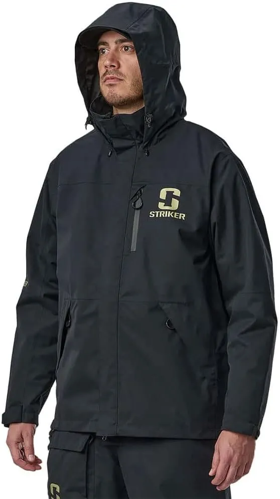 Striker Men's Vortex Durable Breathable Waterproof Outdoor Fishing Rain Jacket with Adjustable Hood & Reflective Elements