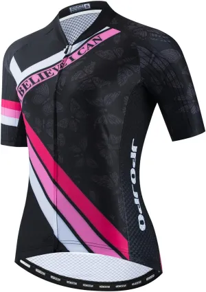 Summer Cycling Jerseys Women, Polyester Shirts Breathable Quick Dry MTB Jerseys Outdoor Sportswear Girl Bicycle Tops