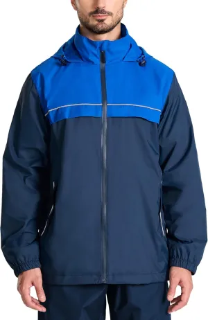 SWISSWELL Mens Rain Jacket Waterproof Windbreaker Hidden Hooded Lightweight Breathable Rain Coat for Golf Hiking Cycling