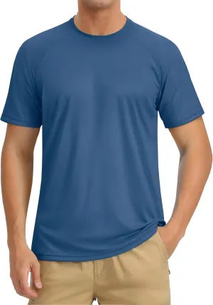 TACVASEN Men's Rashguard Shirts Short Sleeve UPF 50  Sun Protection SPF T-Shirt Quick Dry Fishing Swim Athletic Tops
