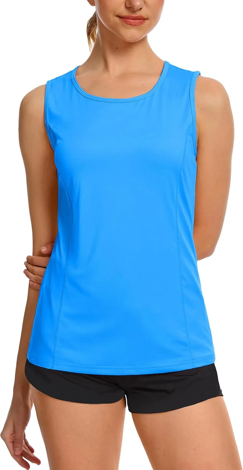 TACVASEN Women's UPF 80  Workout Tank Top Sleeveless Quick Dry Sun Protection Hiking Athletic Gym Yoga Running Shirts