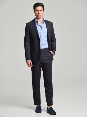 Tailored fit windowpane wool suit