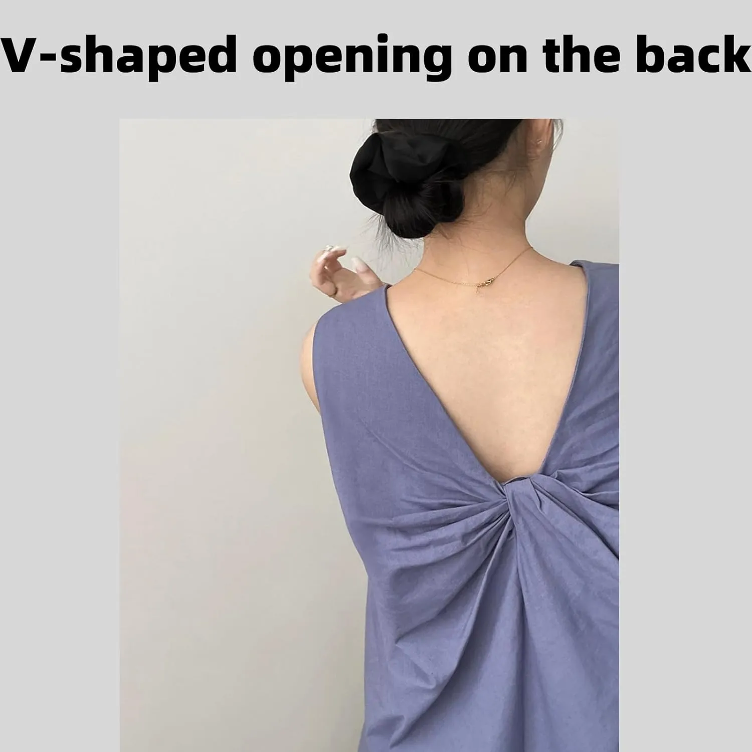 Tank top for Women, Slim Fit Breathable Twisted Back Cotton Linen Sleeveless Loose Mid Length Camisole