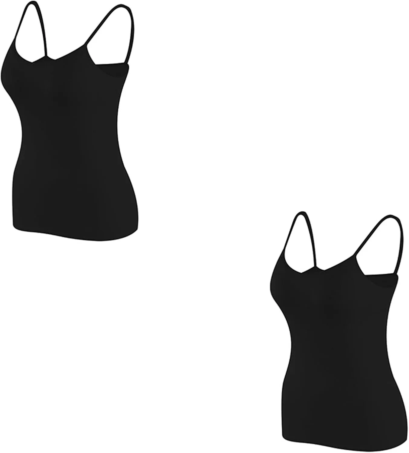 Tank Top with Built in Bra for Women, Adjustable Spaghetti Strap Cami Undershirts Basic Breathable Tank Top