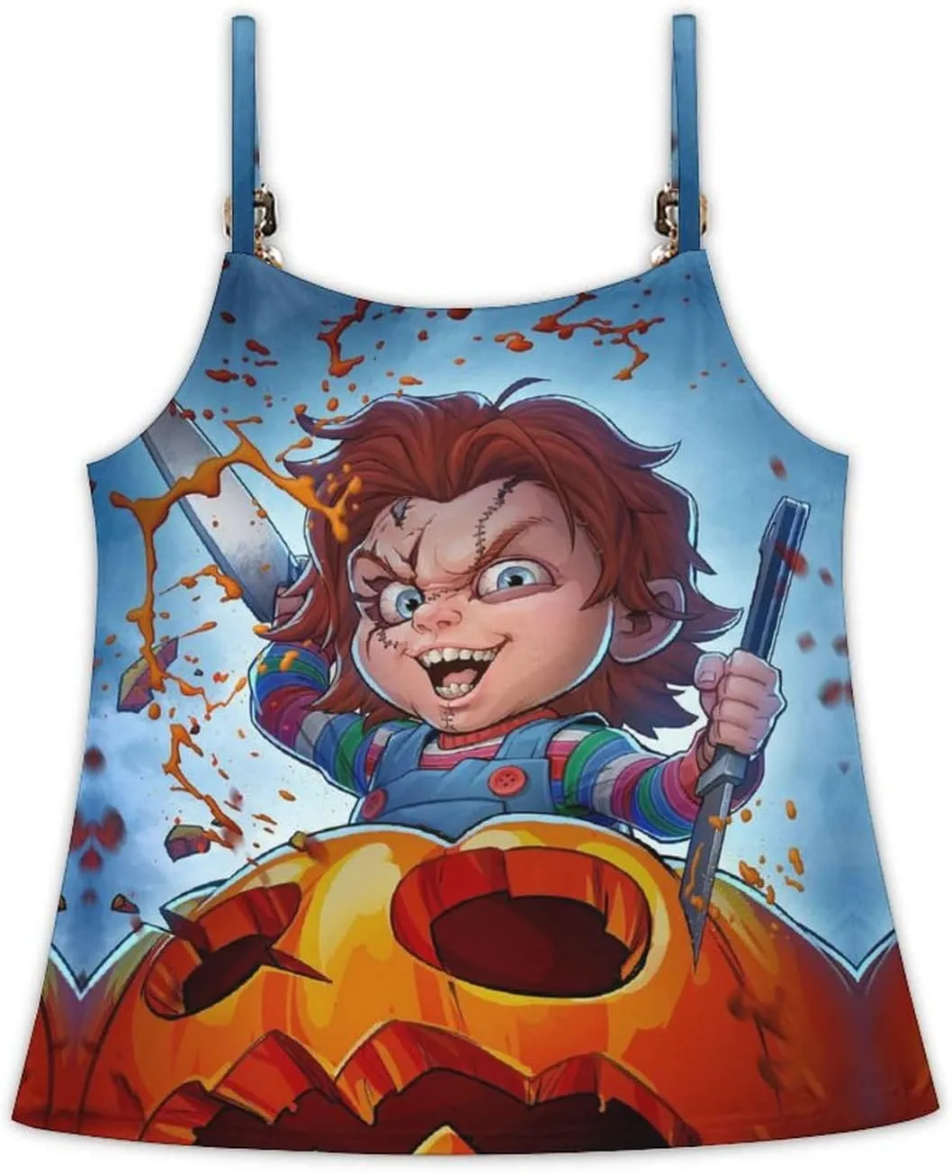 Tank Tops Chucky Beach Summer Sleeveless Shirts Vacation Tanks Gym Tank T-Shirts Top for Womens