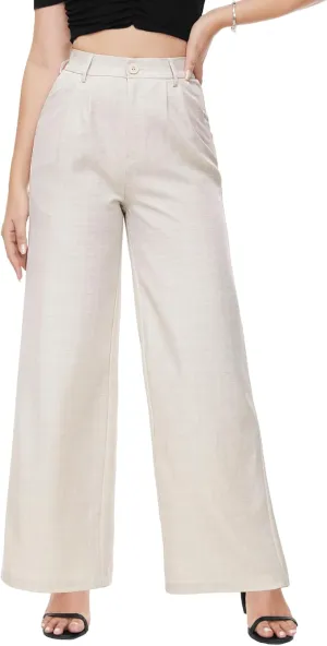 Tapata Women Wide Leg Pants High Waisted Dress Trousers Casual Elastic Pockets Business Work Slacks