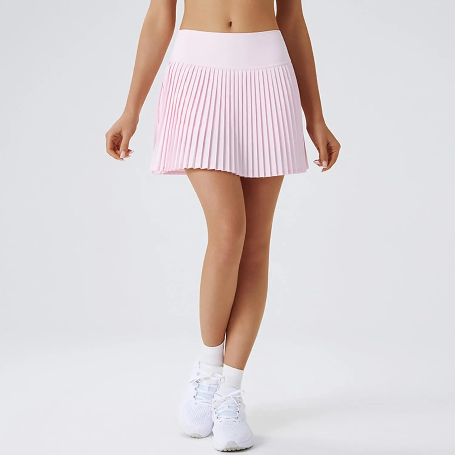 Tennis Skirts for Women with Shorts Trendy Pleated High Elastic Waist Sports Yoga Midi Skirts Flowy & Breathable
