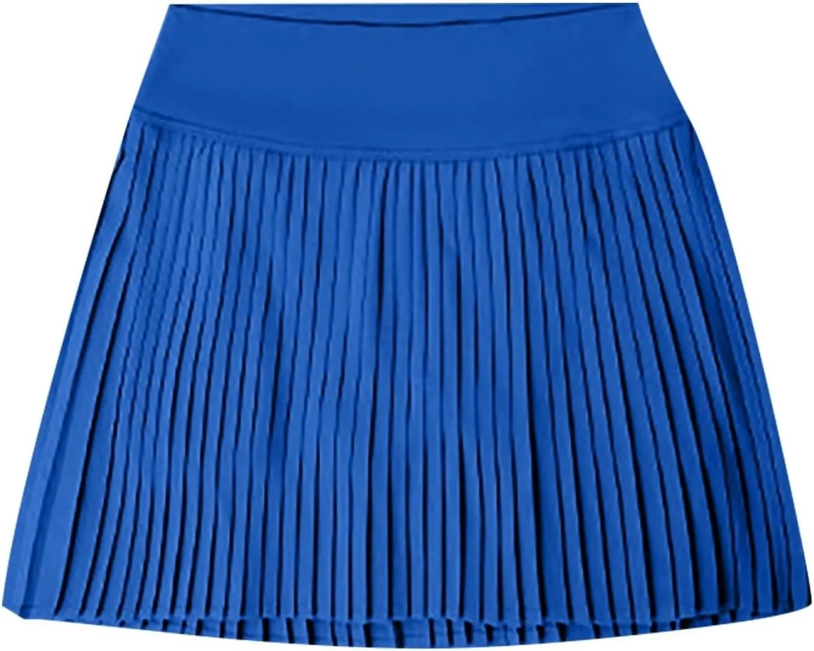 Tennis Skirts for Women with Shorts Trendy Pleated High Elastic Waist Sports Yoga Midi Skirts Flowy & Breathable