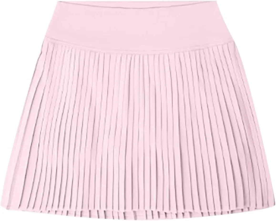 Tennis Skirts for Women with Shorts Trendy Pleated High Elastic Waist Sports Yoga Midi Skirts Flowy & Breathable