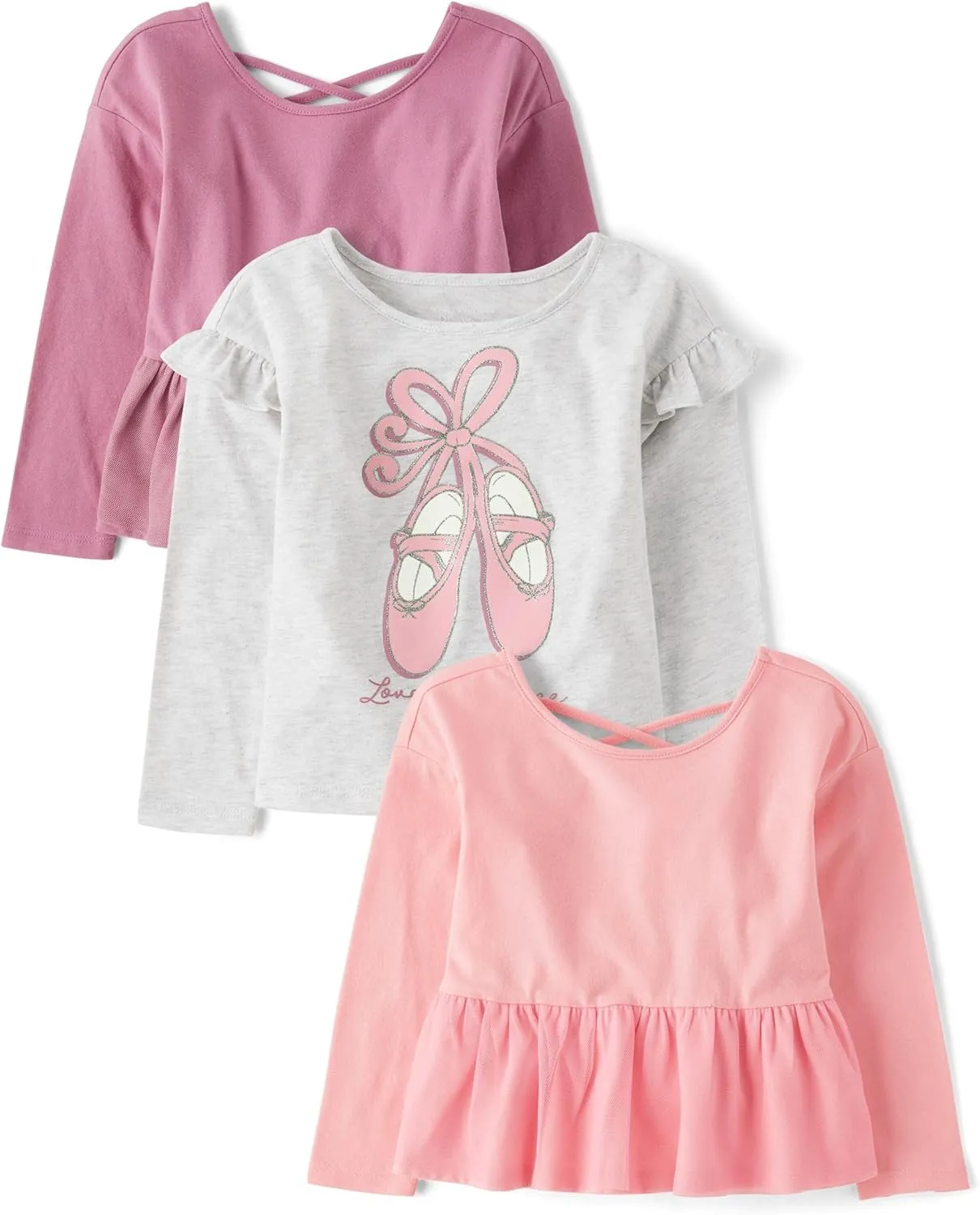 The Children's Place baby-girls And Toddler Girl Long Sleeve Shirts 3-pack