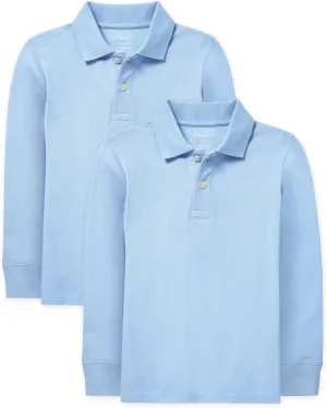 The Children's Place Boys Uniform Long Sleeve Pique Polo
