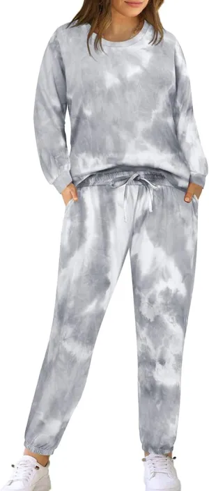 TIYOMI Plus Size 2 Piece Outfits Long Sleeved Lounge Tracksuit Travel Loungewear Sets Pajamas Tracksuit Autumn Winter