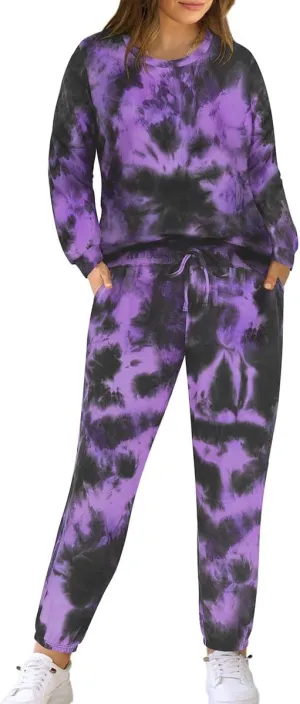 TIYOMI Plus Size 2 Piece Outfits Long Sleeved Lounge Tracksuit Travel Loungewear Sets Pajamas Tracksuit Autumn Winter