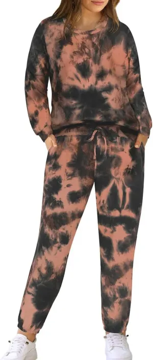 TIYOMI Plus Size 2 Piece Outfits Long Sleeved Lounge Tracksuit Travel Loungewear Sets Pajamas Tracksuit Autumn Winter