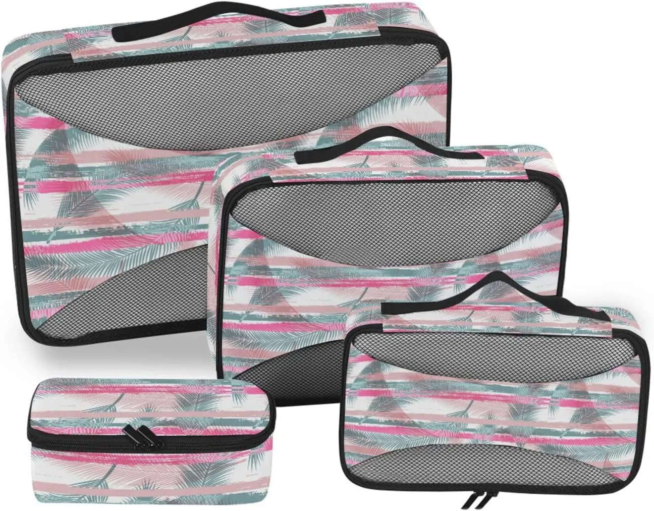 Travel Cubes 4 Set Luggage Bags Organizers Packing Cubes Travel Packing Cubea Jungle Coconuts Palm